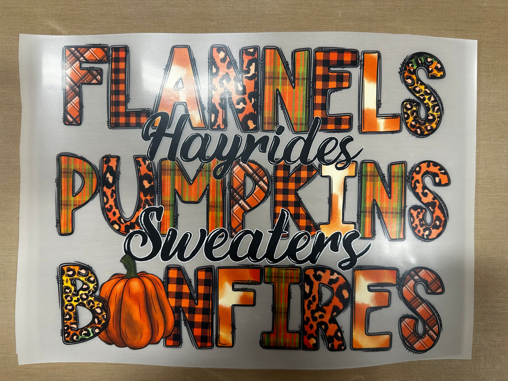 Flannels Hayrides DTF and Sublimation print