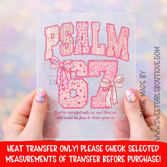 PSALM 67 FLORAL CHRISTIAN HEAT TRANSFER NOT A SHIRT DTF PRINT
