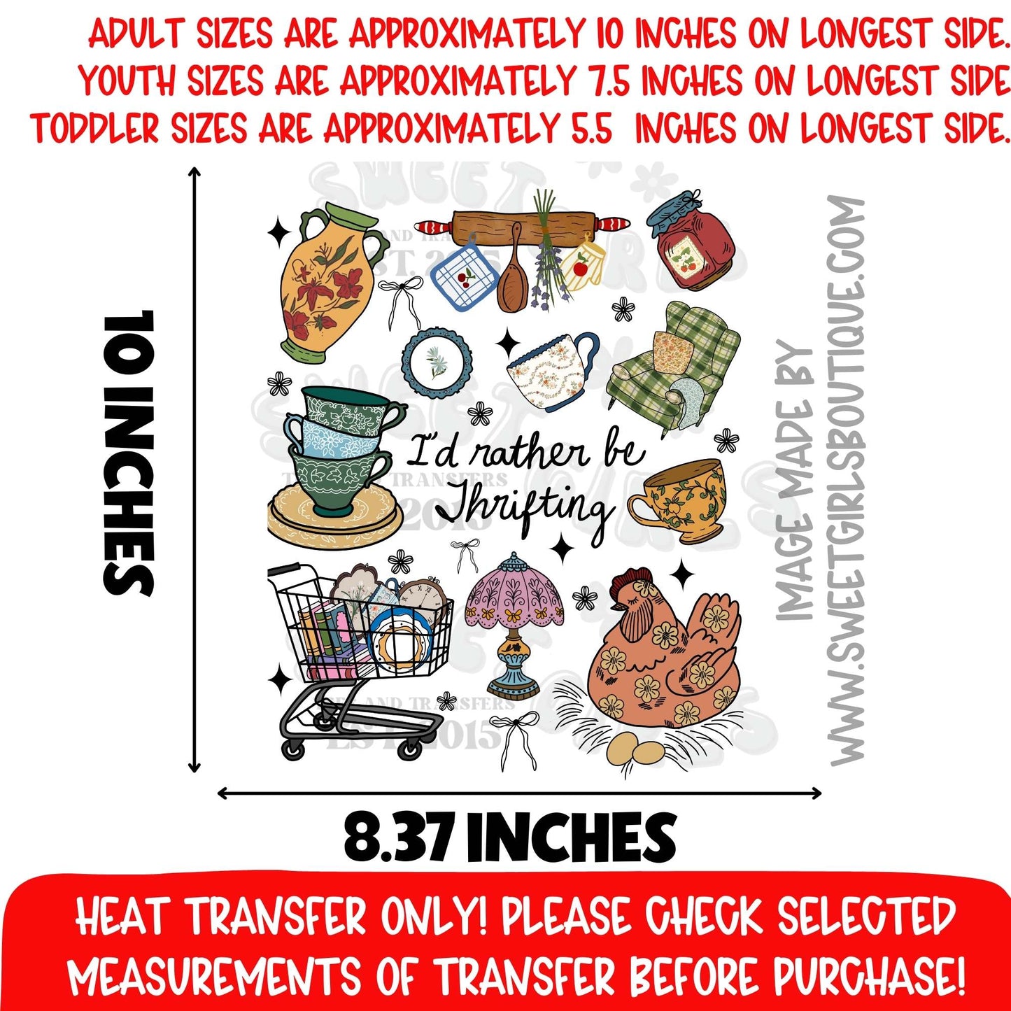 ID RATHER BE THRIFTING VINTAGE HEAT TRANSFER NOT A SHIRT DTF PRINT