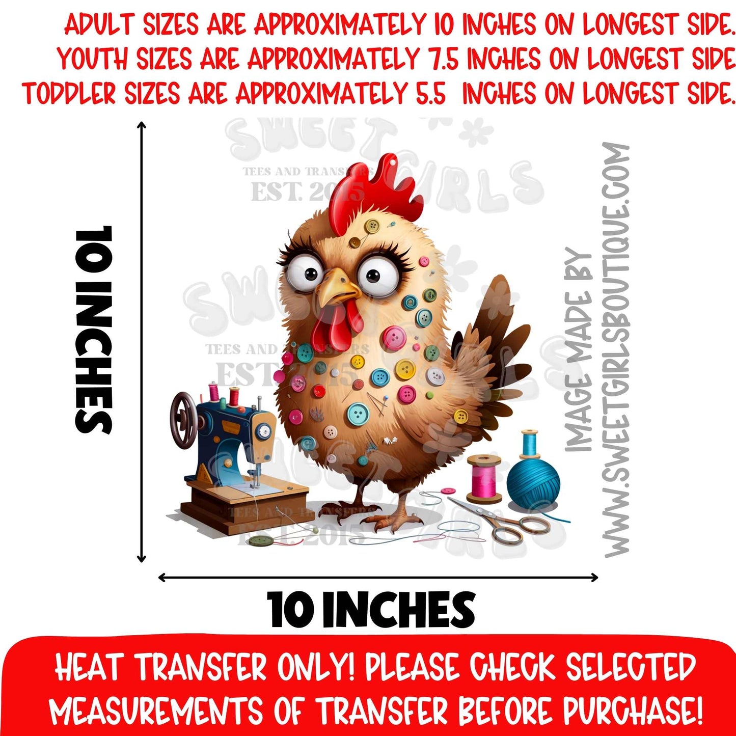 Sewing Chicken With Buttons SEWING CHICKEN WITH BUTTONS Sewing Chicken With Buttons HEAT TRANSFER DTF HEAT TRANSFER NOT A SHIRT SEWING CHICKEN WITH BUTTONS HEAT TRANSFER