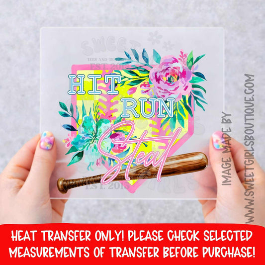 Hit Run Steal Softball HIT RUN STEAL SOFTBALL Hit Run Steal Softball HEAT TRANSFER DTF HEAT TRANSFER NOT A SHIRT HIT RUN STEAL SOFTBALL HEAT TRANSFER