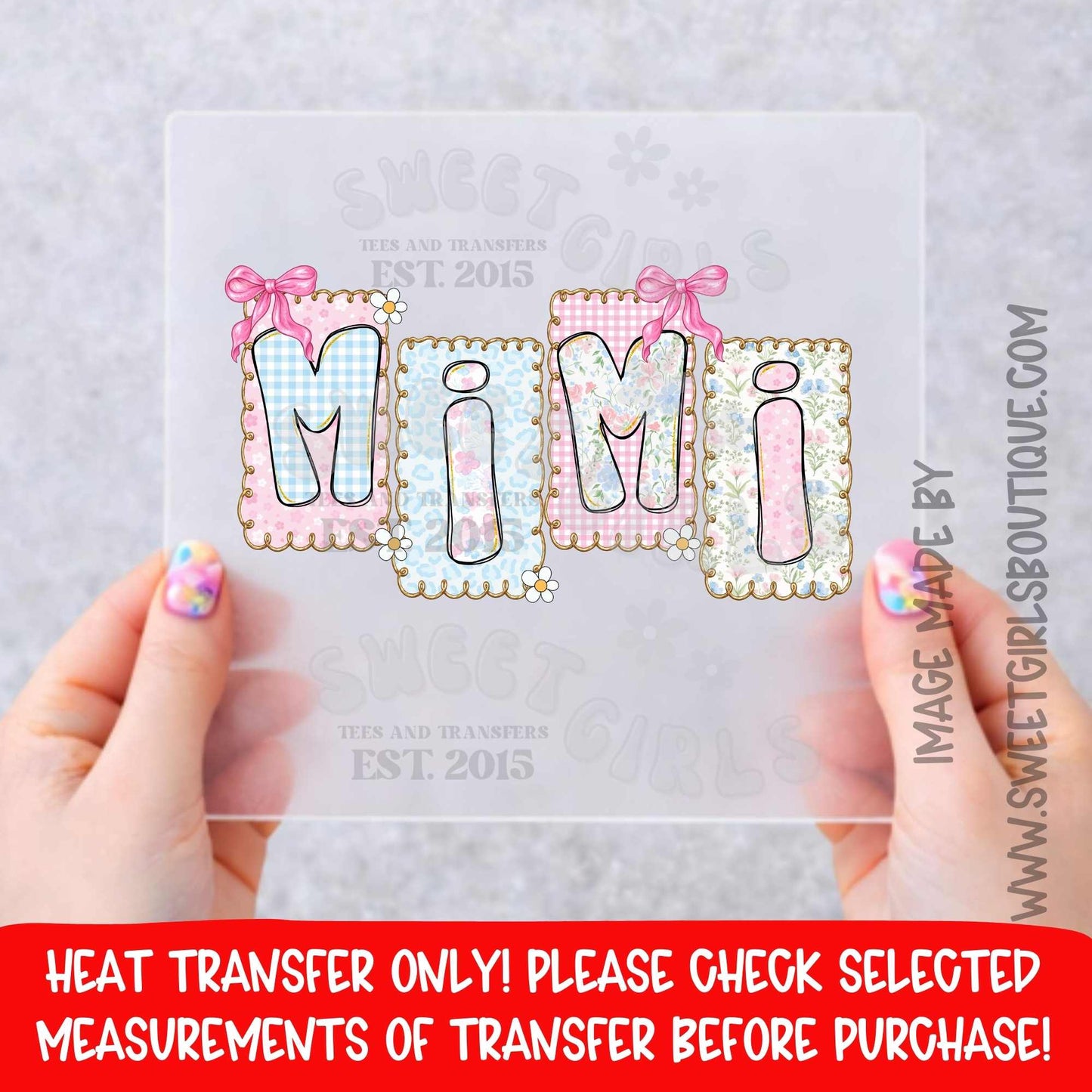 Mimi Pastel Patch Letters MIMI PASTEL PATCH LETTERS Mimi Pastel Patch Letters HEAT TRANSFER DTF HEAT TRANSFER NOT A SHIRT MIMI PASTEL PATCH LETTERS HEAT TRANSFER