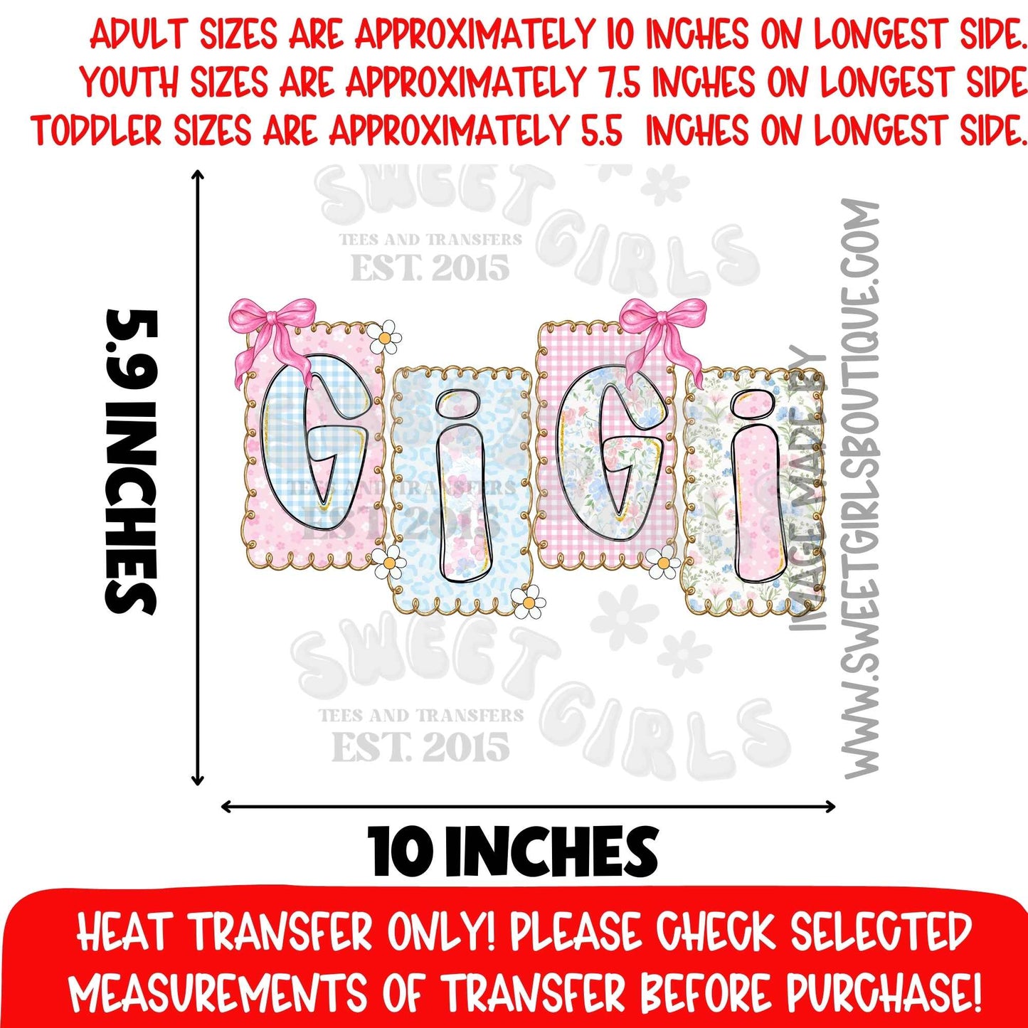 Gigi Pastel Patch Letters GIGI PASTEL PATCH LETTERS Gigi Pastel Patch Letters HEAT TRANSFER DTF HEAT TRANSFER NOT A SHIRT GIGI PASTEL PATCH LETTERS HEAT TRANSFER