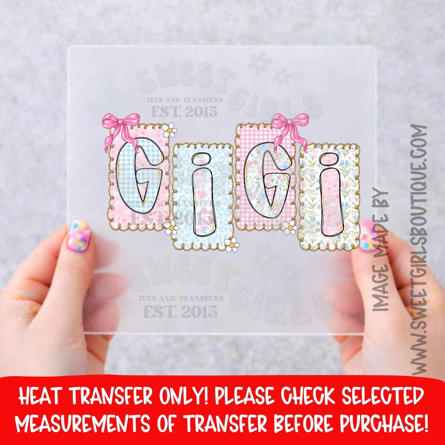 Gigi Pastel Patch Letters GIGI PASTEL PATCH LETTERS Gigi Pastel Patch Letters HEAT TRANSFER DTF HEAT TRANSFER NOT A SHIRT GIGI PASTEL PATCH LETTERS HEAT TRANSFER