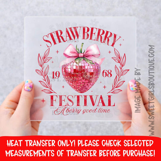 STRAWBERRY FESTIVAL BERRY CUTE VINTAGE STRAWBERRY DTF HEAT TRANSFER NOT A SHIRT HEAT TRANSFER READY TO PRESS DTF PRINT