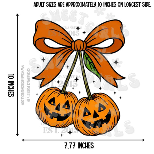 Pumpkin Jack-o'-Lantern Bows – Halloween DTF Heat Transfer