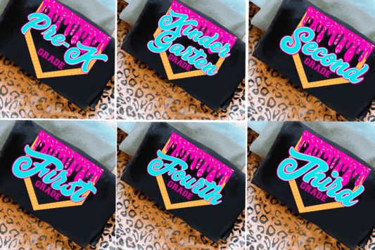 Pink Drip Back to School Heat Transfer – PreK to 5th Grade DIY Shirt Design