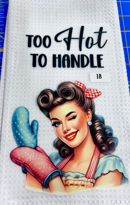 3 FLASH SALE DISH TOWEL HEAT TRANSFER DTF KITCHEN TOWEL PRESS ON FARMHOUSE FUNNY DIY DECOR NOT A TOWEL