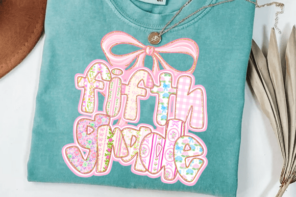 Pastel Bow School DTF Heat Transfers – Pre-K to 5th Grade – Pink Grandmillennial Iron-On Shirt Designs for Girls