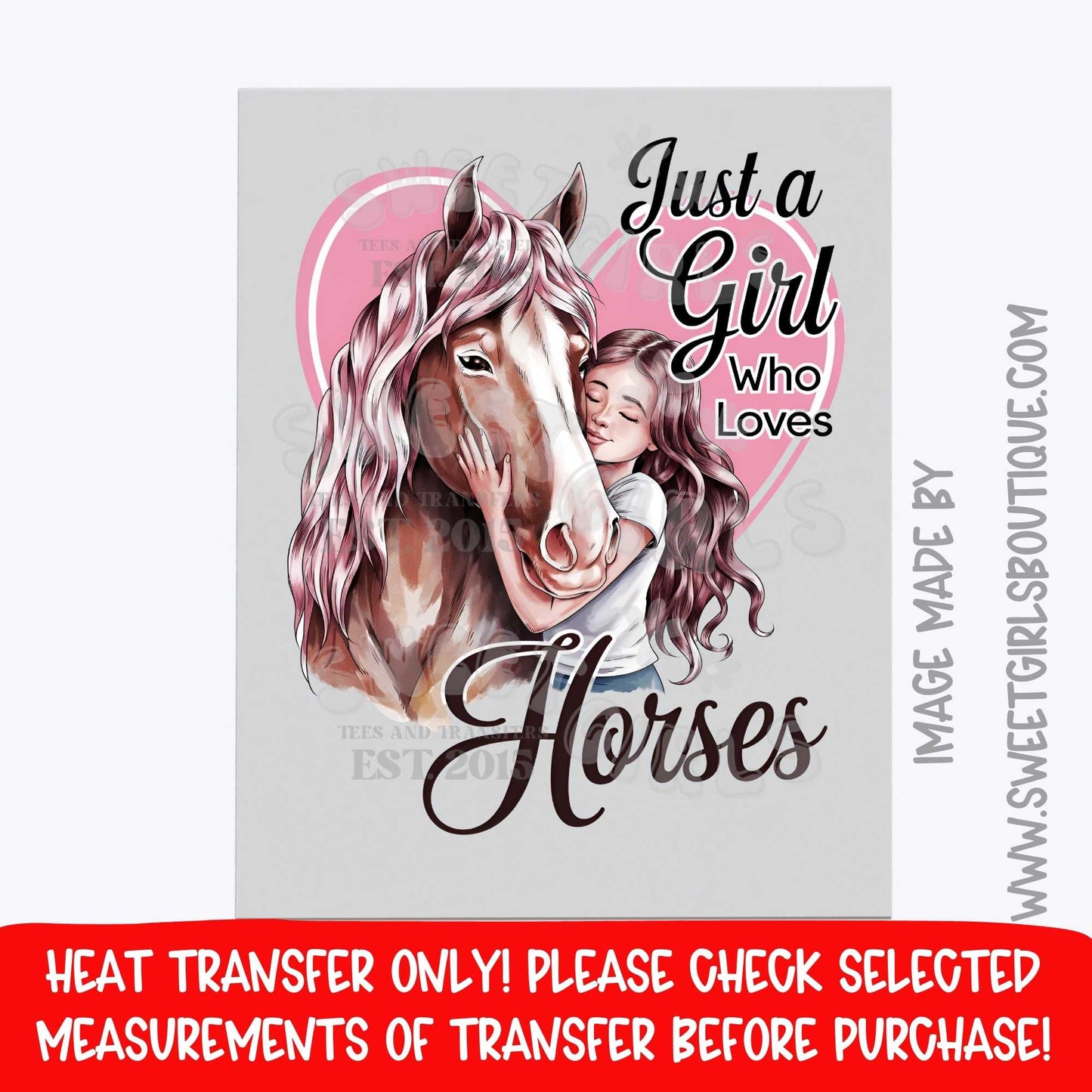 Just A Girl Who Loves Horses DTF Heat Transfer Horse Girl Western Design