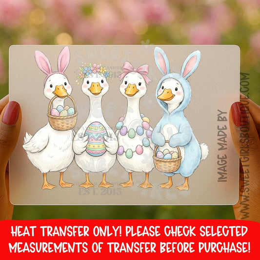 Easter Duck Family DTF Heat Transfer Cute Spring Animal Design