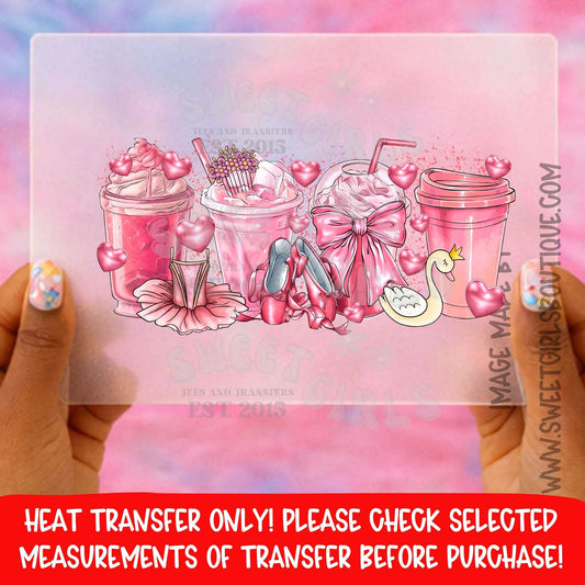 Pink Coquette Bows Ballet Slippers Swan Aesthetic Heat Transfer Not a Shirt