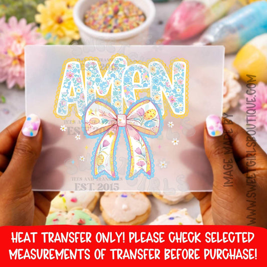 AMEN amen AMEN DTF HEAT TRANSFER IRON ON AMEN AMEN EASTER MAMA BOW EASTER BOW SPRING MAMA DTF HEAT TRANSFER IRON ON PRINTABLE TRANSFER NOT A SHIRT DTF HEAT TRANSFER PRESS READY BOUTIQUE DIY SMALL BUSINESS