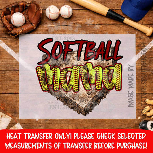 SOFTBALL MAMA SOFTBALL MOM GAME DAY MOM NEON SOFTBALL DIRT FIELD STITCHED MAMA SPORTS GRAPHIC heat transfer NOT A SHIRT