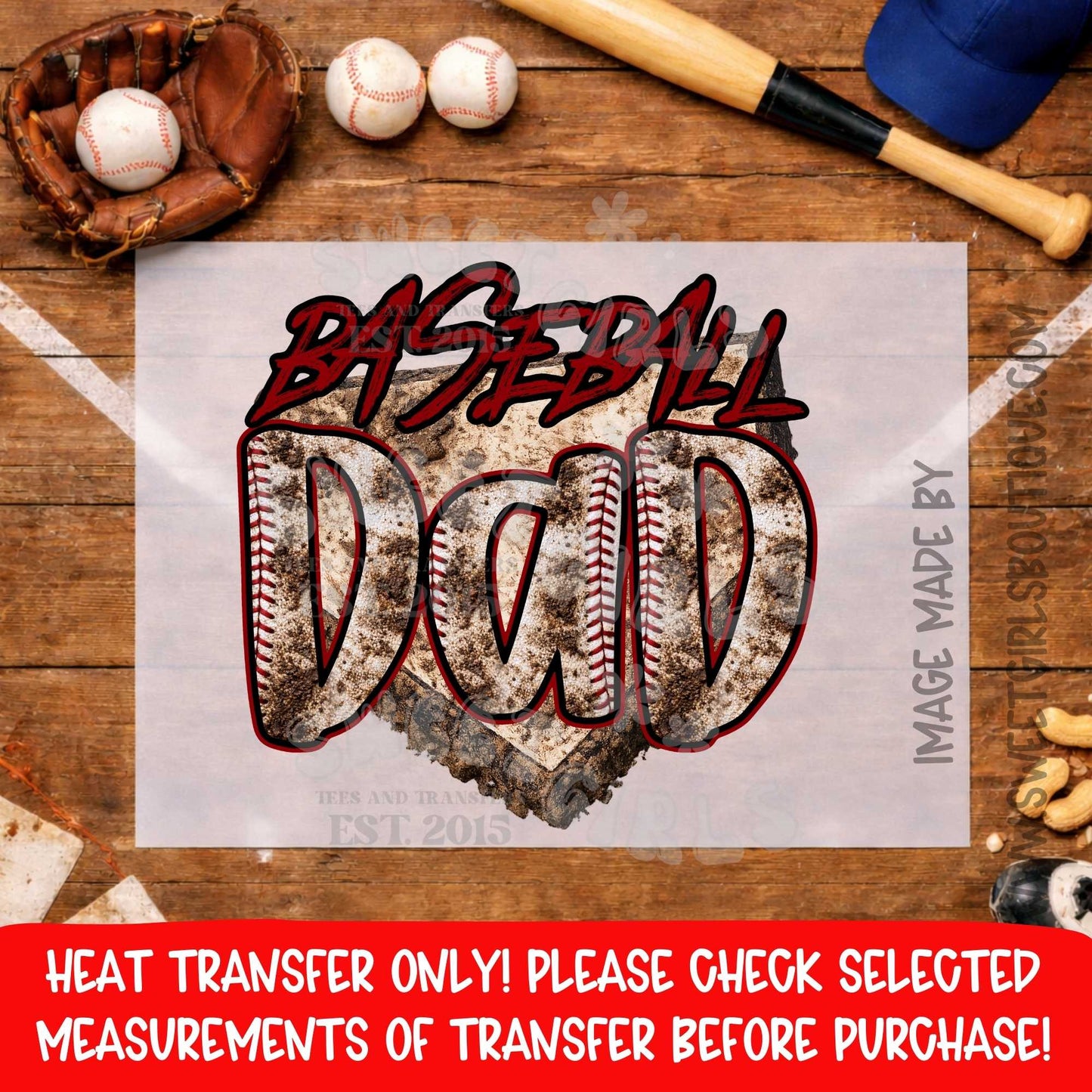 BASEBALL DAD BASEBALL DAD GAME DAY DAD SPORTS DAD TRAVEL BALL DAD DIRT HOME PLATE STITCHED BASEBALL GRAPHIC heat transfer NOT A SHIRT