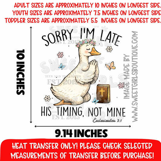 Christian Goose DTF Heat Transfer Faith Scripture Religious Print