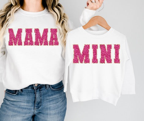 Hot Pink Faux Glitter Mama Mini Tees & DTFs