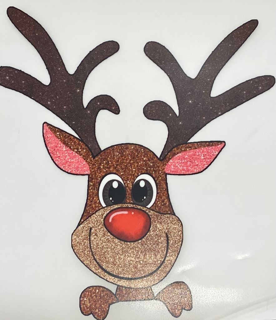 Red nose reindeer DTF print