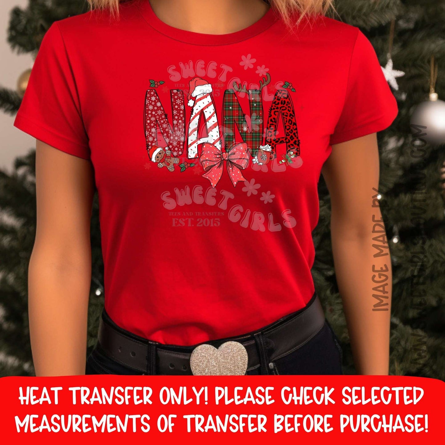 MAMA Christmas DTF Heat Transfer – Ready to Press Holiday Mom Print – DIY Apparel Transfer (Not a Shirt)