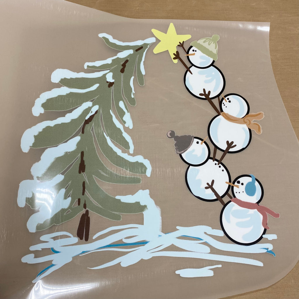 Snowman & Christmas Tree DTF Print