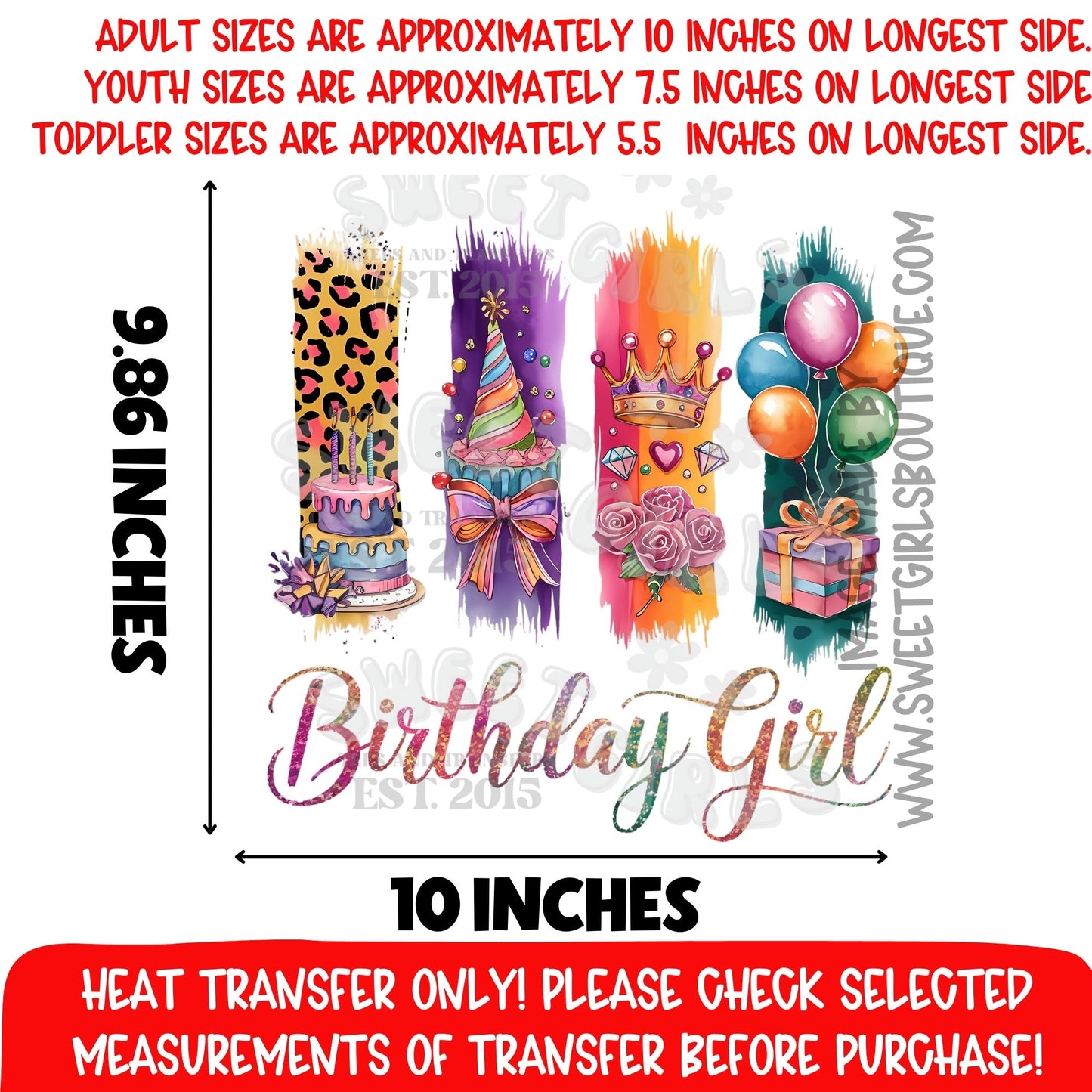 Birthday Girl Candle Stack DTF Heat Transfer Birthday Girl Heat Transfer Not A Shirt Birthday Party Iron On