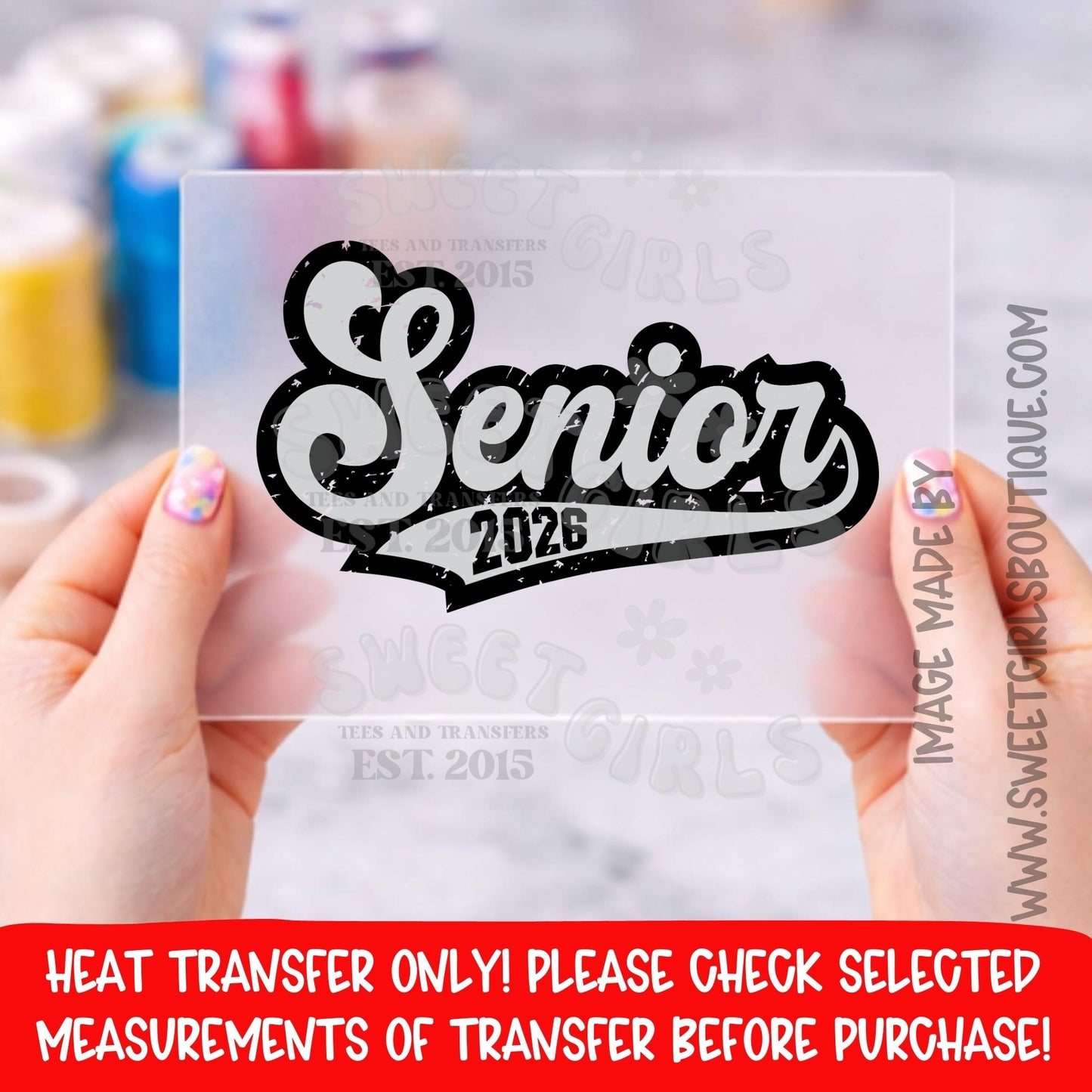 Senior 2026 Retro Graduation DTF Heat Transfer Senior 2026 Not A Shirt Retro Grad Iron On