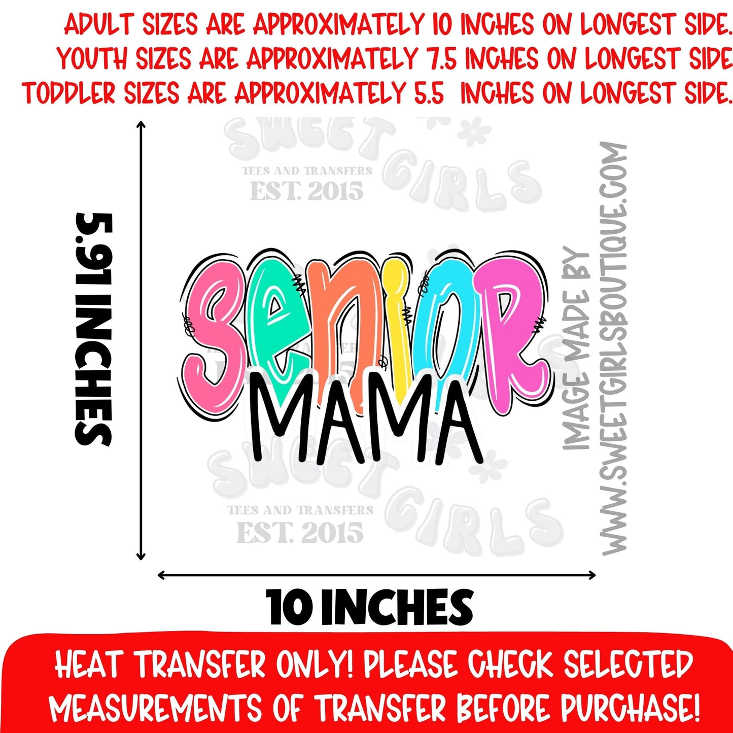 Senior Mama Graduation DTF Heat Transfer Senior Mama Class Of 2026 Not A Shirt Graduation Mom Iron On