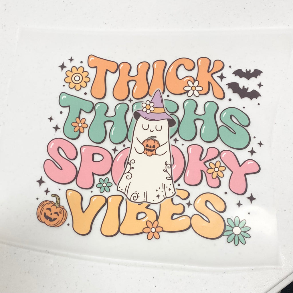 Thick Thighs Spooky Vibes DTF and Sublimation print
