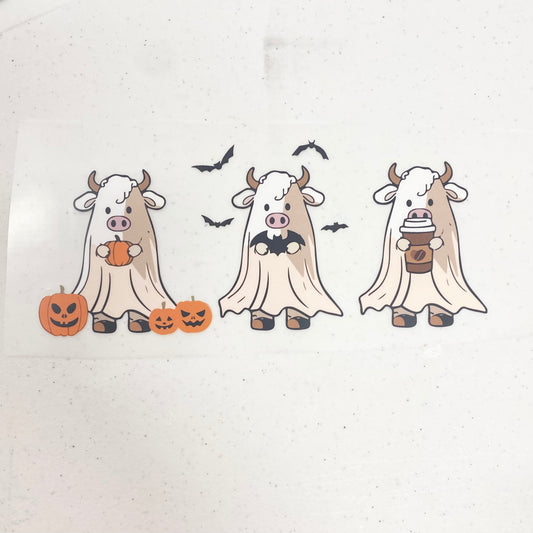 Three Ghost Cows DTF
