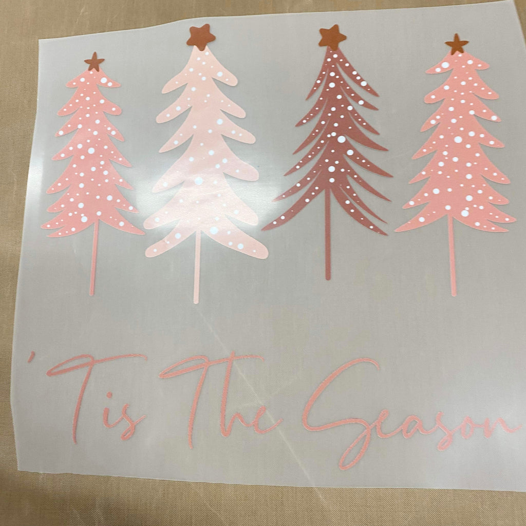 Tis' the Season (Pink Christmas Trees) DTF print