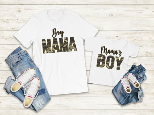 Boy Mom/Mama's Boy (Camo Print) Tees & DTFs