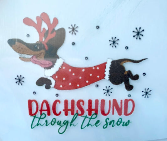 Dachshund Through The Snow DTF Print
