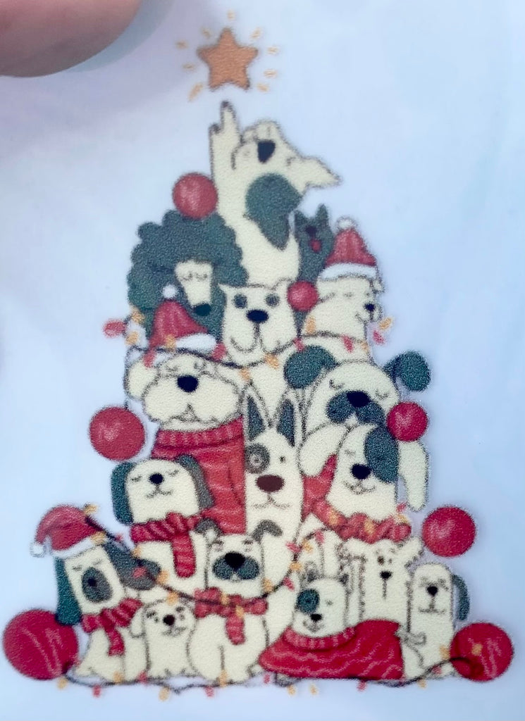Dog Christmas Tree DTF Print