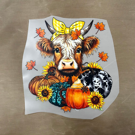 Fall Cow DTF print