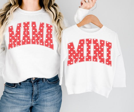 Mama Mini Red Letters w/Polka Dot Tees & DTFs