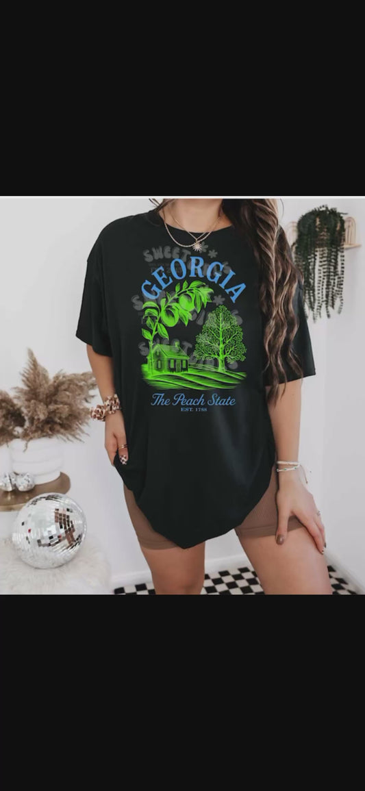 Vintage Woodcut State DTF Transfer – Retro Farm & Nature State Print – Choose Your State & Size