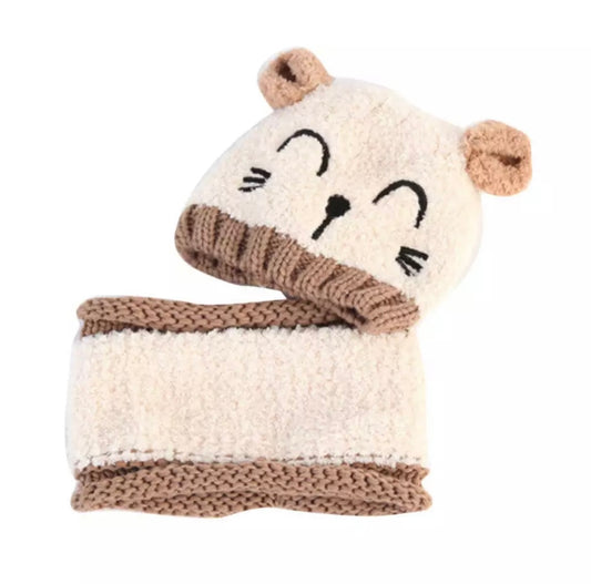 Warm Toddlers Hat and Scarf Set