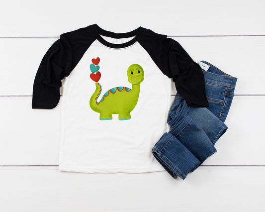 Boy Dinosaur Valentines Kids Tees, Raglans Sweatshirts, and Onesies