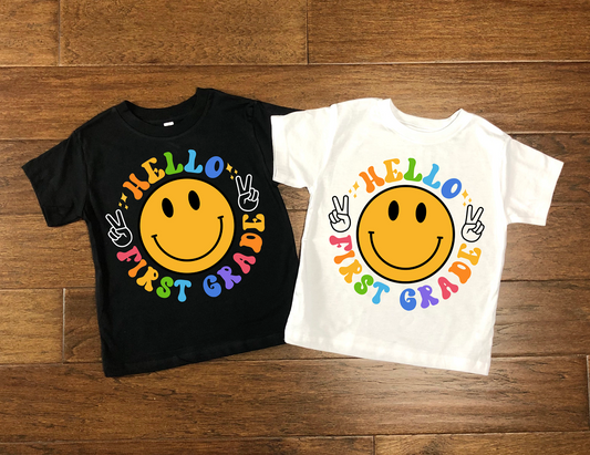 Hello First Grade School Tees
