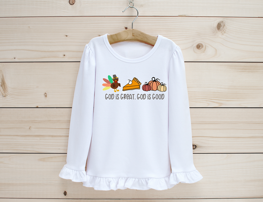 God is Great, God is Good Kids Tees, Raglans Sweatshirts, and Onesies